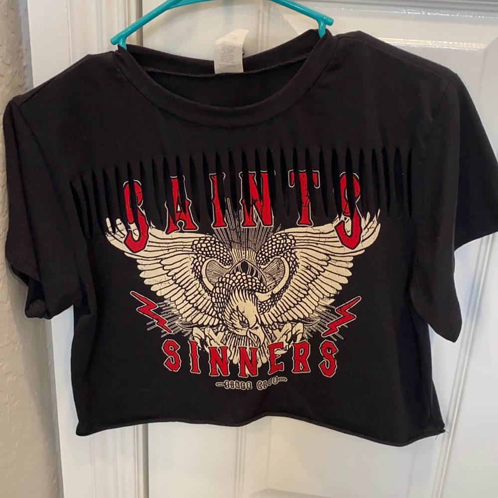 Saints/ sinners crop top